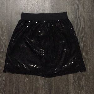 Black Sequined Mini Skirt